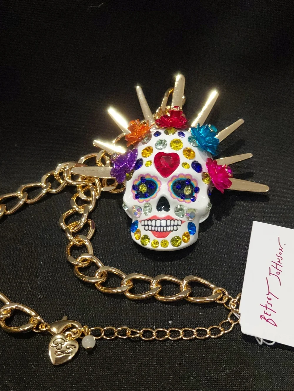 BETSEY JOHNSON  STATEMENT NECKLACE Multicolor Sugar Skull